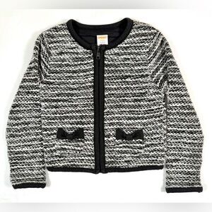 GYMBOREE Girls Zip Front Tweed Cardigan Jacket XS 4 Classic Chic Preppy